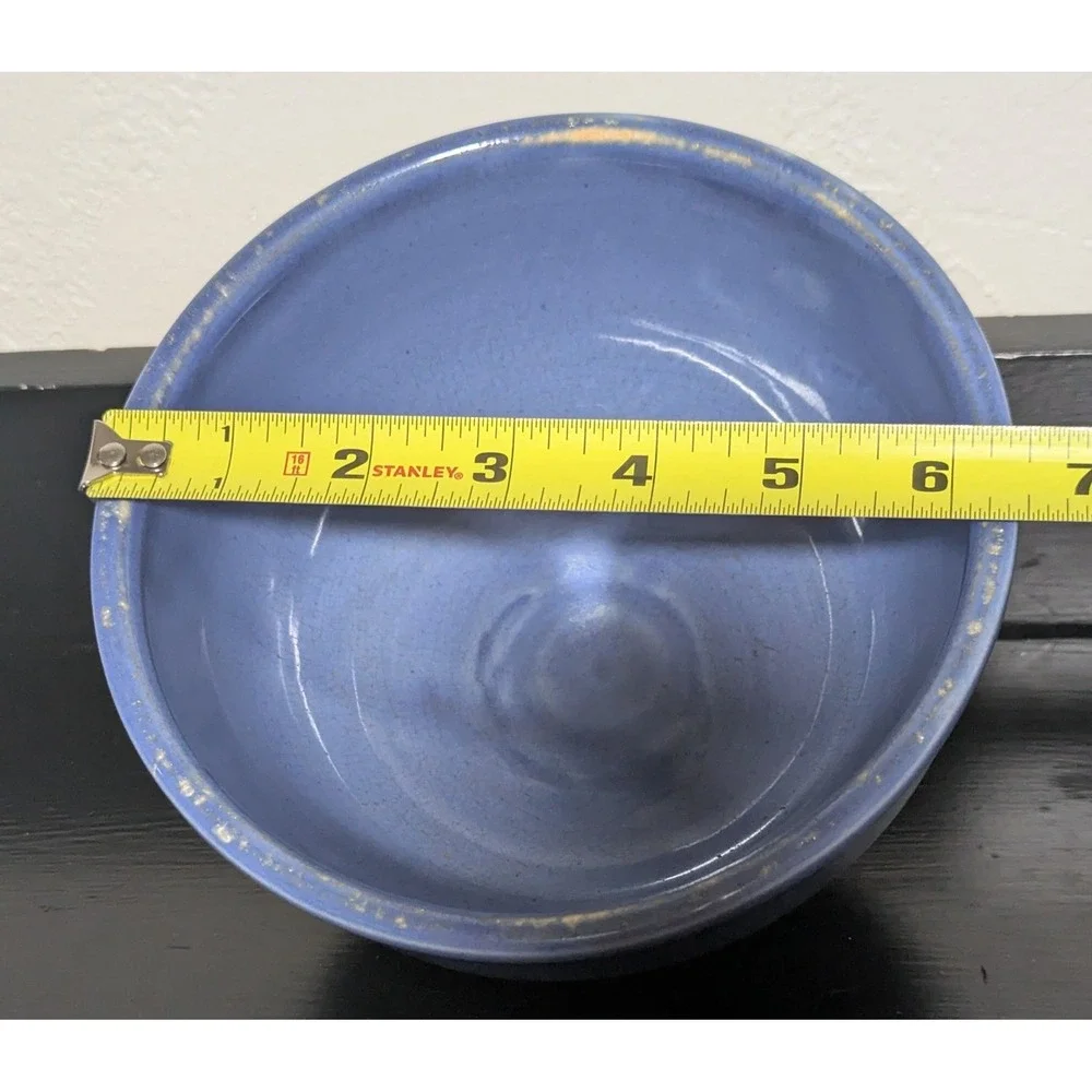 Vintage Sevilla USA Nesting Ringed Mixing Bowls Set of 3 White Brown and‎ Blue
